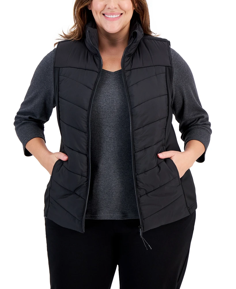 Id Ideology Plus Zip-Front Puffer Vest, Created for Macy's