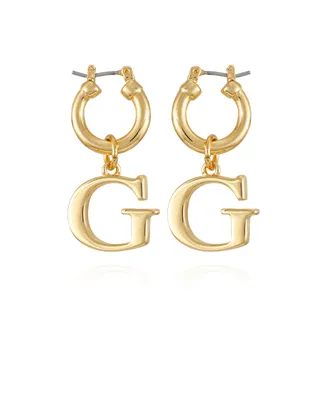 GUCCI' letter hoop earrings in gold-toned