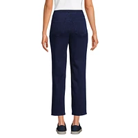 Lands' End Women's Starfish High Rise Knit Denim Straight Crop Jeans