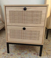 Byron C Rattan Twinset Beside Stand Nightsand Bedside Cabinet with Drawer 2pcs