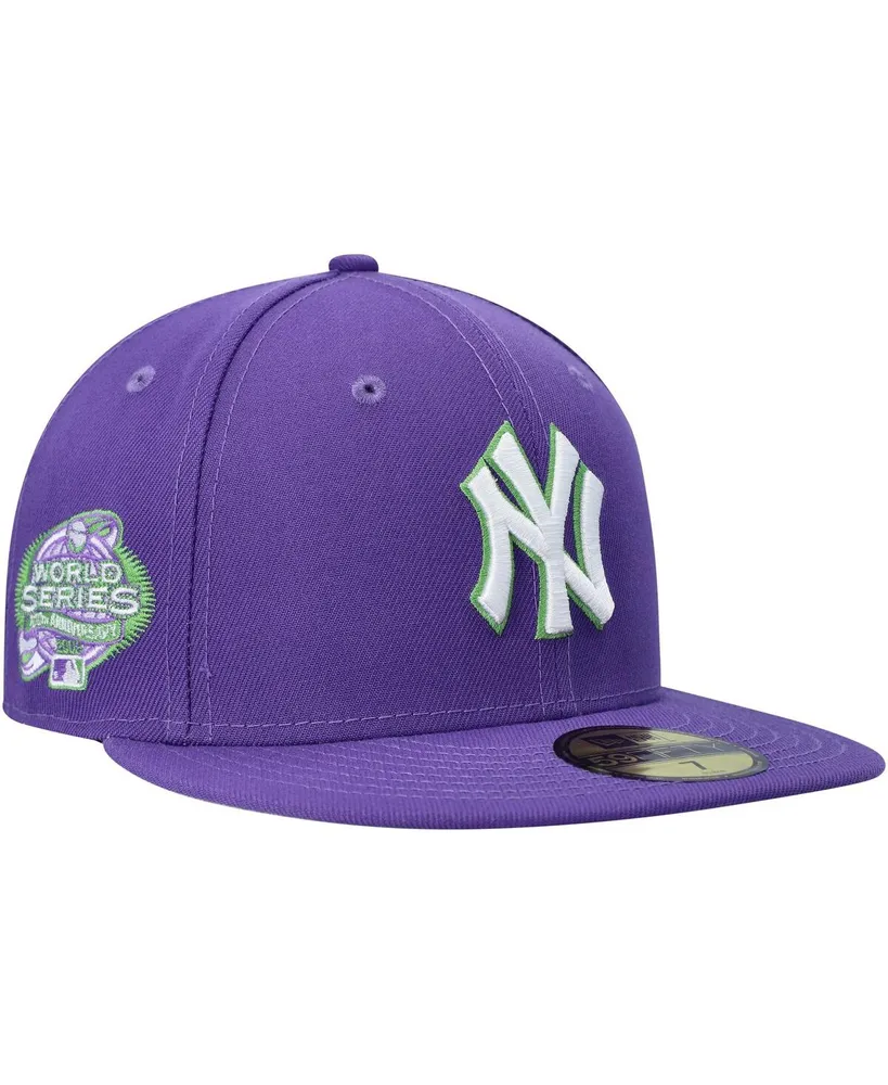 Men's New Era Purple York Yankees Lime Side Patch 59FIFTY Fitted Hat