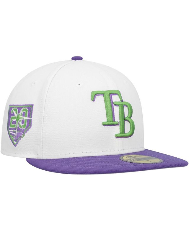 Men's New Era White Tampa Bay Rays Side Patch 59FIFTY Fitted Hat
