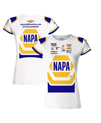 Women's Hendrick Motorsports Team Collection White Chase Elliott Napa Sublimated Team Uniform T-shirt