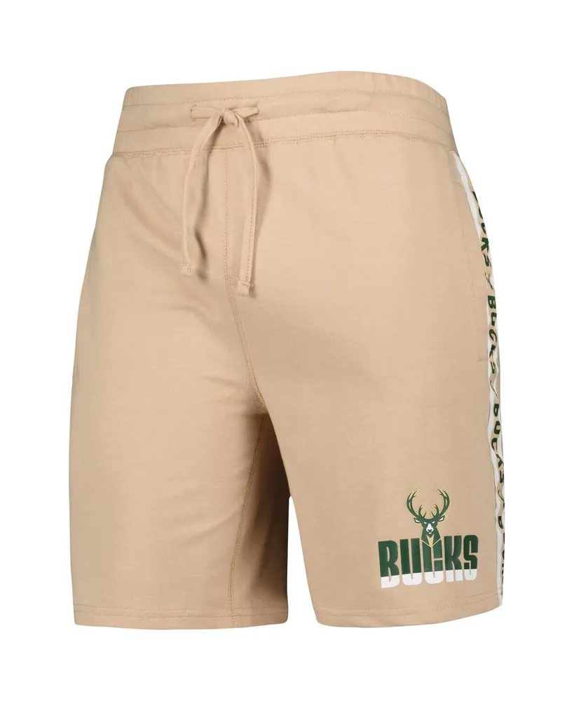 Men's Concepts Sport Tan Milwaukee Bucks Team Stripe Shorts