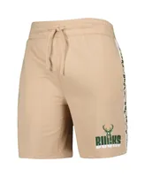 Men's Concepts Sport Tan Milwaukee Bucks Team Stripe Shorts