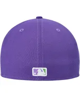 Men's New Era Purple York Yankees Lime Side Patch 59FIFTY Fitted Hat