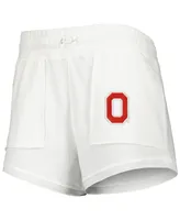 Women's Concepts Sport White Ohio State Buckeyes Sunray Notch Neck Long Sleeve T-shirt and Shorts Set