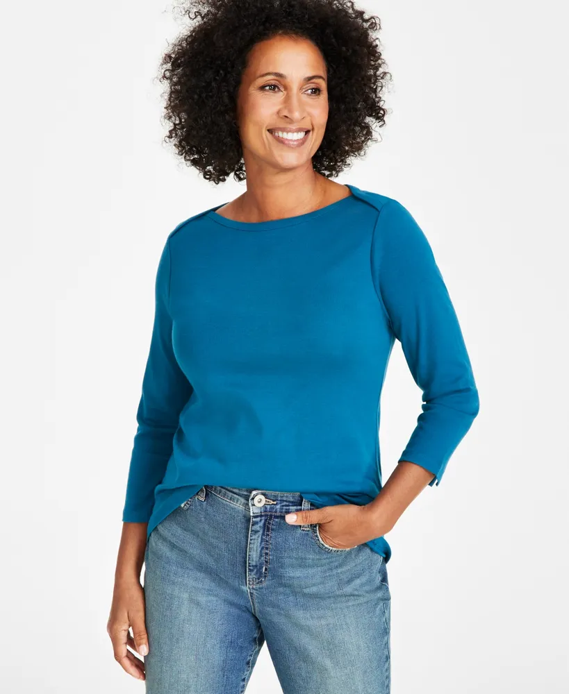 Cotton Boat-Neck Top, Created for Macy's