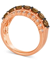 Le Vian Chocolate Diamond (1-1/4 ct. t.w.) & Nude Diamond (1/3 ct. t.w.) Multirow Ring in 14k Gold (Also Available in Rose Gold or White Gold)