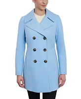 Anne Klein Women's Petite Notched-Collar Double-Breasted Peacoat, Created for Macy's