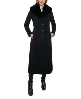 Anne Klein Women's Wool Blend Maxi Coat, Created for Macy's