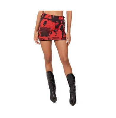 Women's Pop Art Mesh Mini Skirt