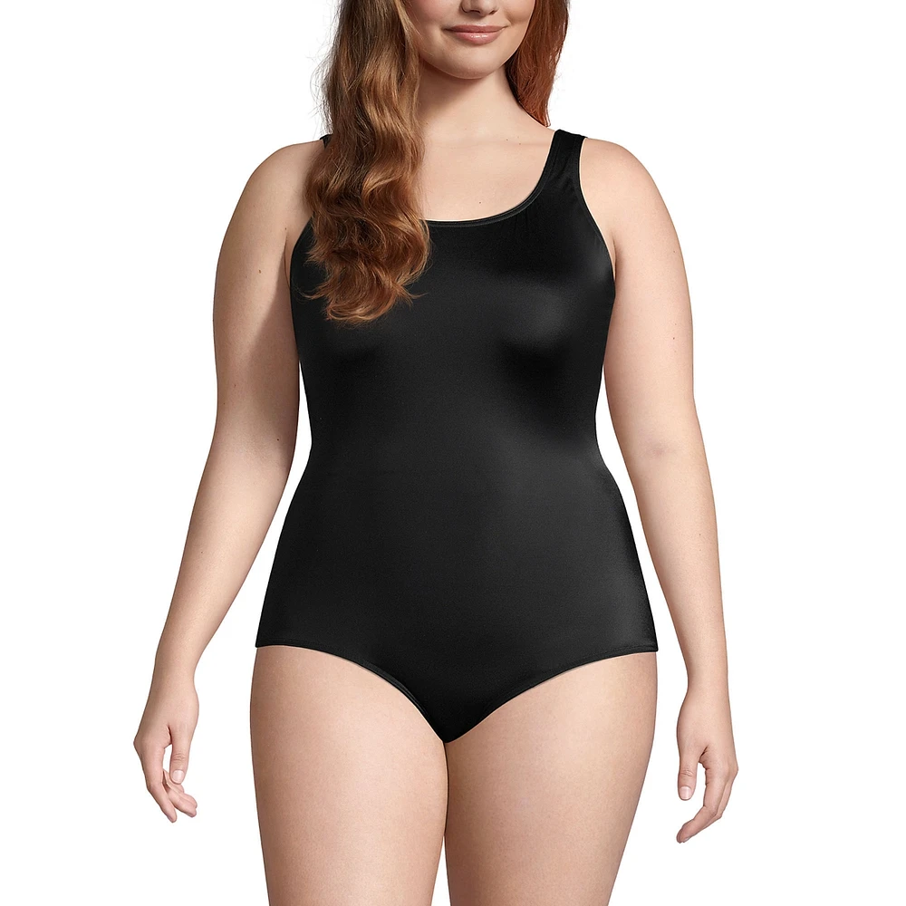 Lands' End Women's Plus Scoop Neck Soft Cup Tugless Sporty One Piece Swimsuit