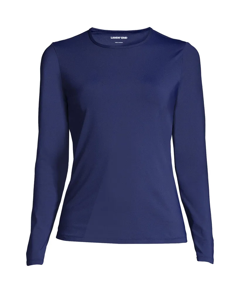 Lands' End Plus Long Crew Neck Sleeve Rash Guard Upf 50 Swim Tee