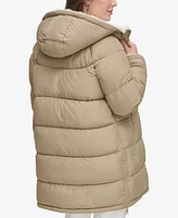 Calvin Klein Women's Faux-Fur-Lined Hooded Puffer Coat