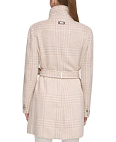 Calvin Klein Womens Asymmetrical Belted Wrap Coat, Created for Macys
