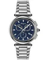 Salvatore Ferragamo Men's Swiss Chronograph Idillio Stainless Steel Bracelet Watch 42mm