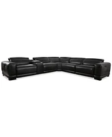 Krofton 6-Pc. Beyond Leather Fabric Sectional with Power Motion Recliners and 1 Console