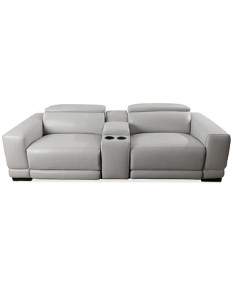 Closeout! Krofton 3-Pc. Beyond Leather Fabric Sofa with 2 Power Motion Recliners and 1 Console, Created for Macy's