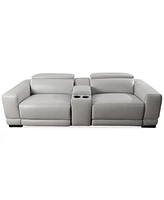 Krofton 3-Pc. Beyond Leather Fabric Sofa with 2 Power Motion Recliners and 1 Console, Created for Macy's