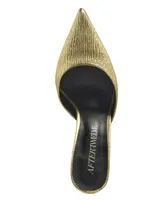 Twelve Am Womens Gold Leather Heels ( Bachelorette Mules)