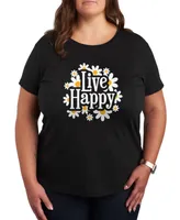 Hybrid Apparel Trendy Plus Live Happy Graphic T-shirt