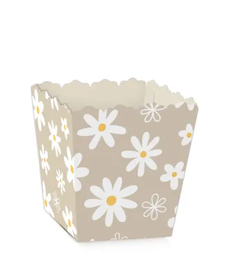 Tan Daisy Flowers Party Mini Favor Boxes Floral Party Treat Candy Boxes 12 Ct