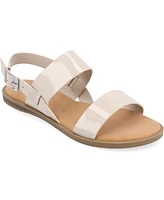 Journee Collection Women's Lavine Double Strap Flat Sandals