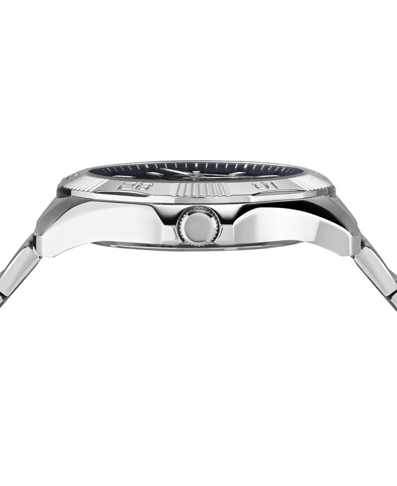Versus Versace Men's Three-Hand Quartz Dtla Silver-Tone Stainless Steel Bracelet 46mm