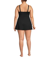 Lands' End Plus V-neck Tulip Wrap Swim Dress One Piece Swimsuit