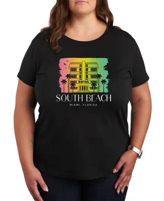 Hybrid Apparel Trendy Plus South Beach Graphic T-Shirt