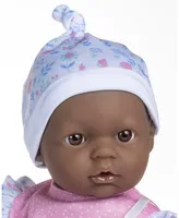 Jc Toys La Baby African American 14.3" Soft Body Baby Doll 3-Piece Outfit with Pacifier, Magic Bottle Set