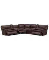 Closeout Binardo Zero Gravity Leather Sectional Collection Created For Macys