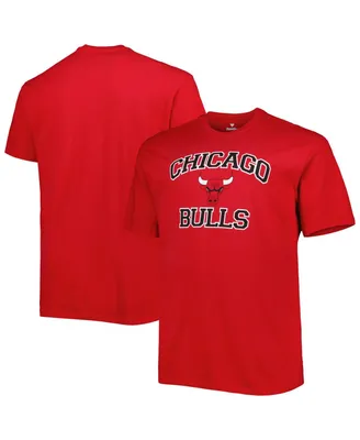 Men's Red Chicago Bulls Big and Tall Heart Soul T-shirt