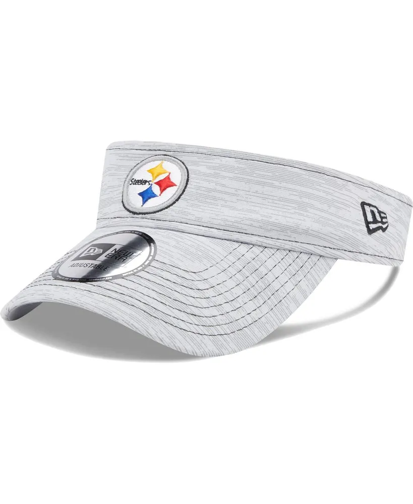 Men's New Era White/Black Pittsburgh Steelers 2023 Sideline Adjustable Visor