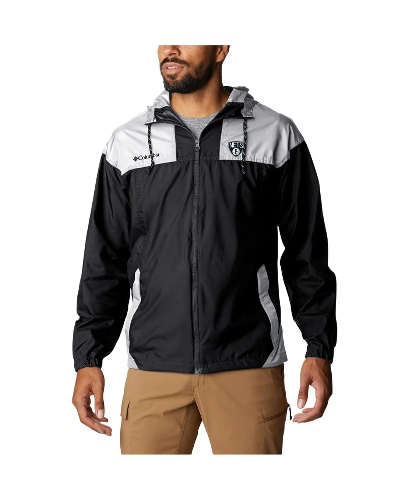 Men's Columbia Black Brooklyn Nets Big and Tall Flash Forward Challenger Full-Zip Hoodie