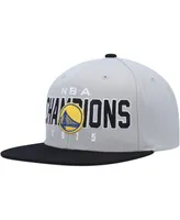 Men's Mitchell & Ness Gray, Black Golden State Warriors Hardwood Classics 2015 Nba Champions Snapback Hat