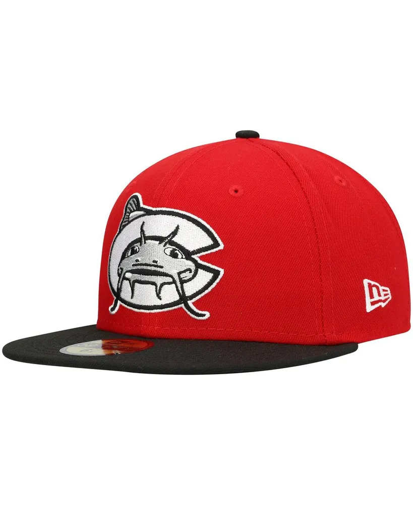 Men's New Era Red Carolina Mudcats Authentic Collection Road 59FIFTY Fitted Hat