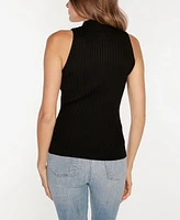 Belldini Black Label Women's Sleeveless Quarter-Zip Sweater