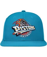 Men's Mitchell & Ness Teal Detroit Pistons Hardwood Classics Mvp Team Ground 2.0 Fitted Hat