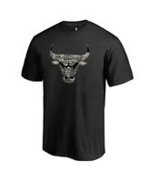 Men's Fanatics Black Chicago Bulls Cloak Camo T-shirt