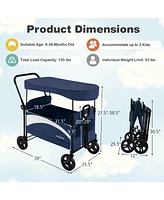 Costway Toddler 2-Seat Stroller Wagon Folding Baby Stroller