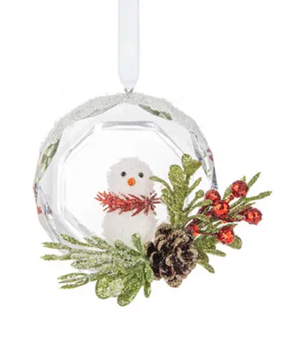 Kissing Krystals Krystal Snow Globe Snowman Ornament