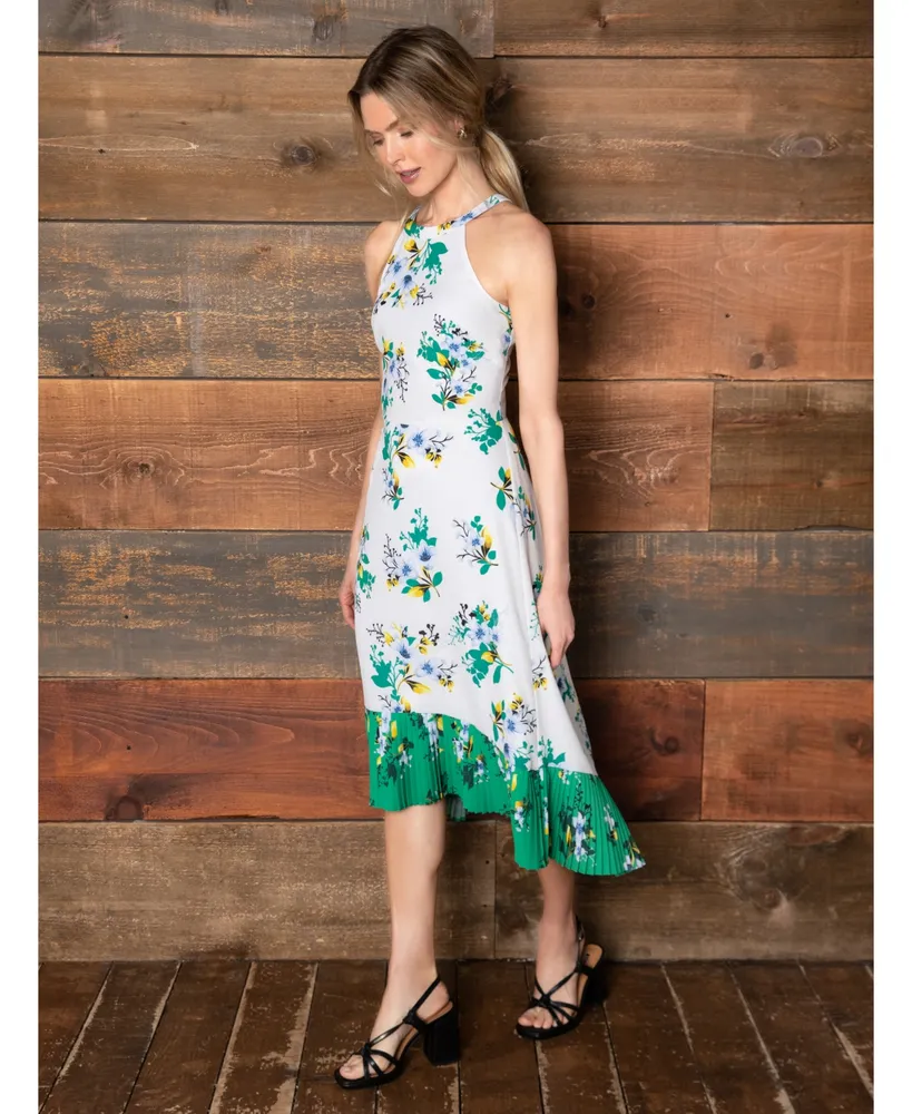 kensie Floral-Print Halter Dress