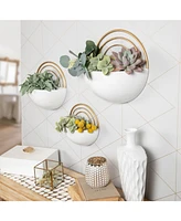 Danya B Crescent 3-Piece Metal Wall Planter Set