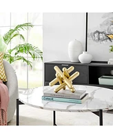 Danya B Large Abstract Gold-Tone Finish Textured Metal Geometric Sculpture