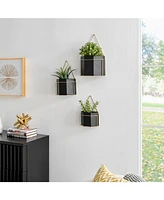 Danya B Modern Geometric Metal 3-Piece Wall Planters Set