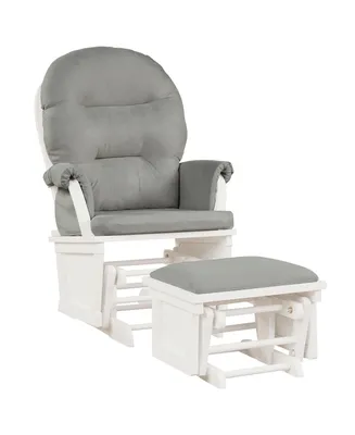 Baby Nursery Relax Rocker Rocking Chair Glider &Ottoman Set w/Cushion