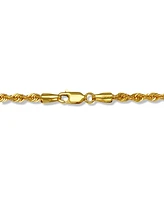 Sparkle Rope Link 22" Chain Necklace (3mm) in 14k Gold