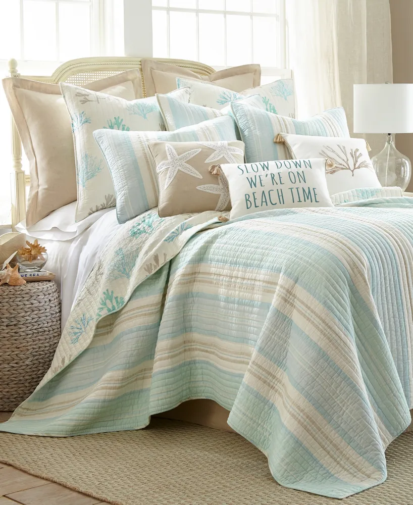 Nautica Coleridge Stripe Pattern Cotton Reversible Quilt Mini Set